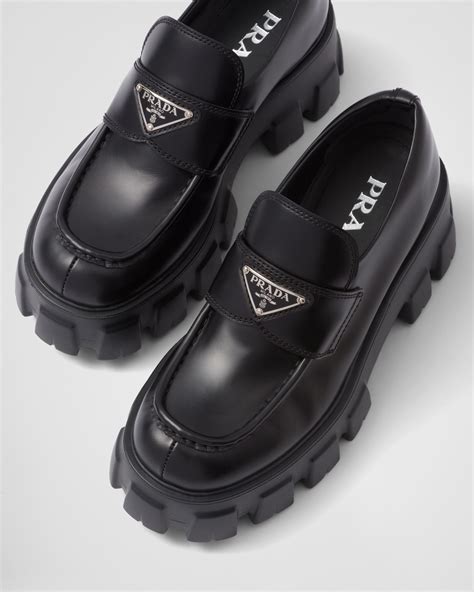 prada fluffy loafers|Prada monolith loafer.